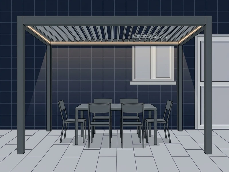 Exemple de terrasse après pose de la pergola bioclimatique